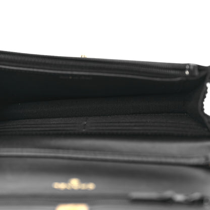 Chanel Tweed Quilted CC Pearl Crush Wallet On Chain WOC Black 5 of 15