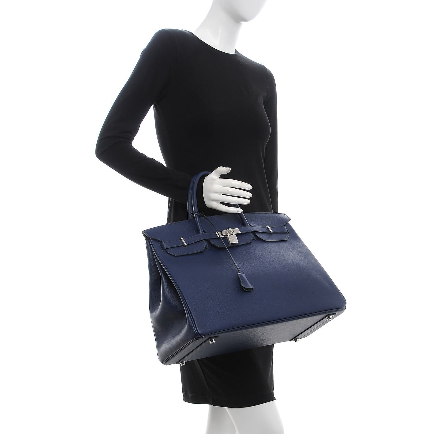 Epsom Horseshoe Birkin 40 Bleu Saphir Malachite