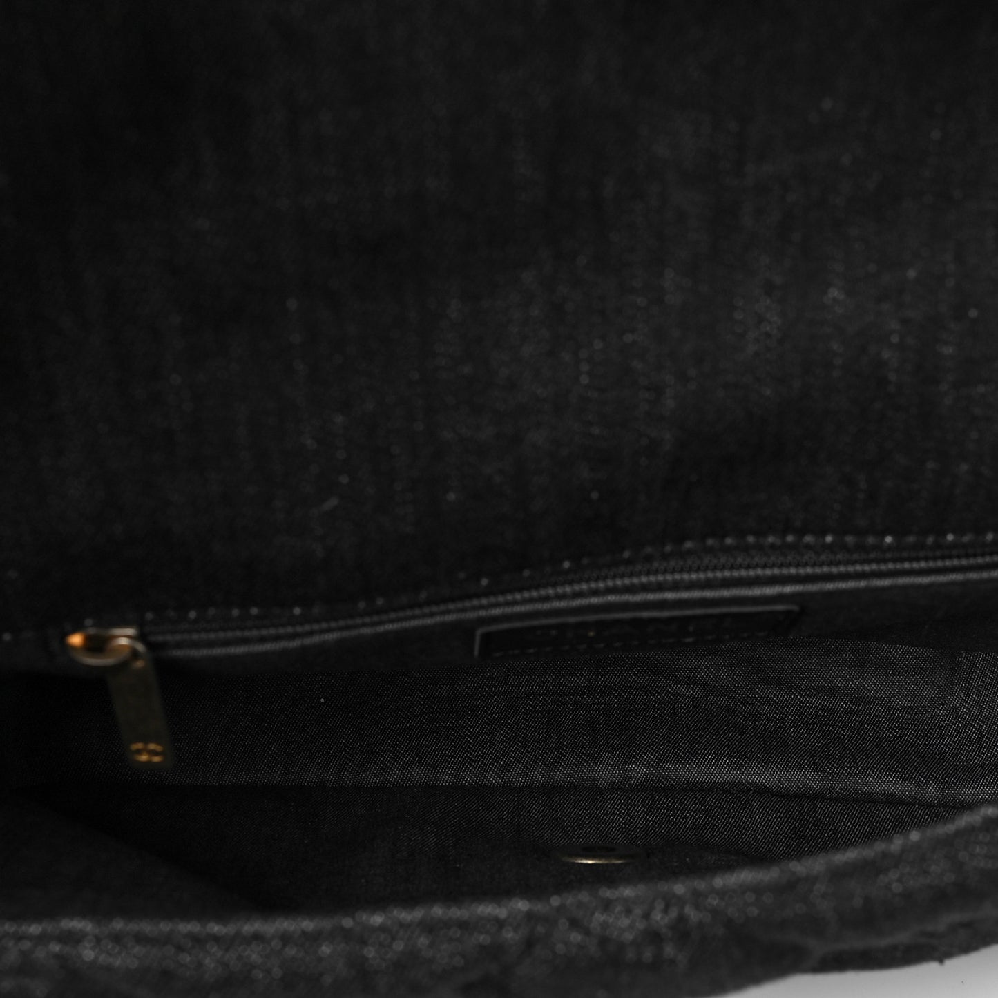 Denim Quilted Medium Funky Town Flap Black
