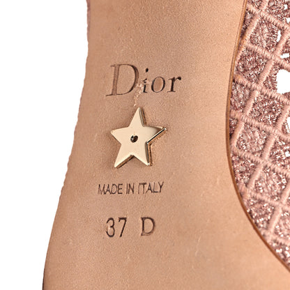 Christian Dior Lurex Cannage Embroidered Dior Capture 100mm Pumps 37 Rose Des Vents 6 of 7