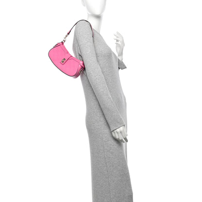 Gucci Calfskin Monogram Mini Moon Side Shoulder Bag Pink 2 of 10