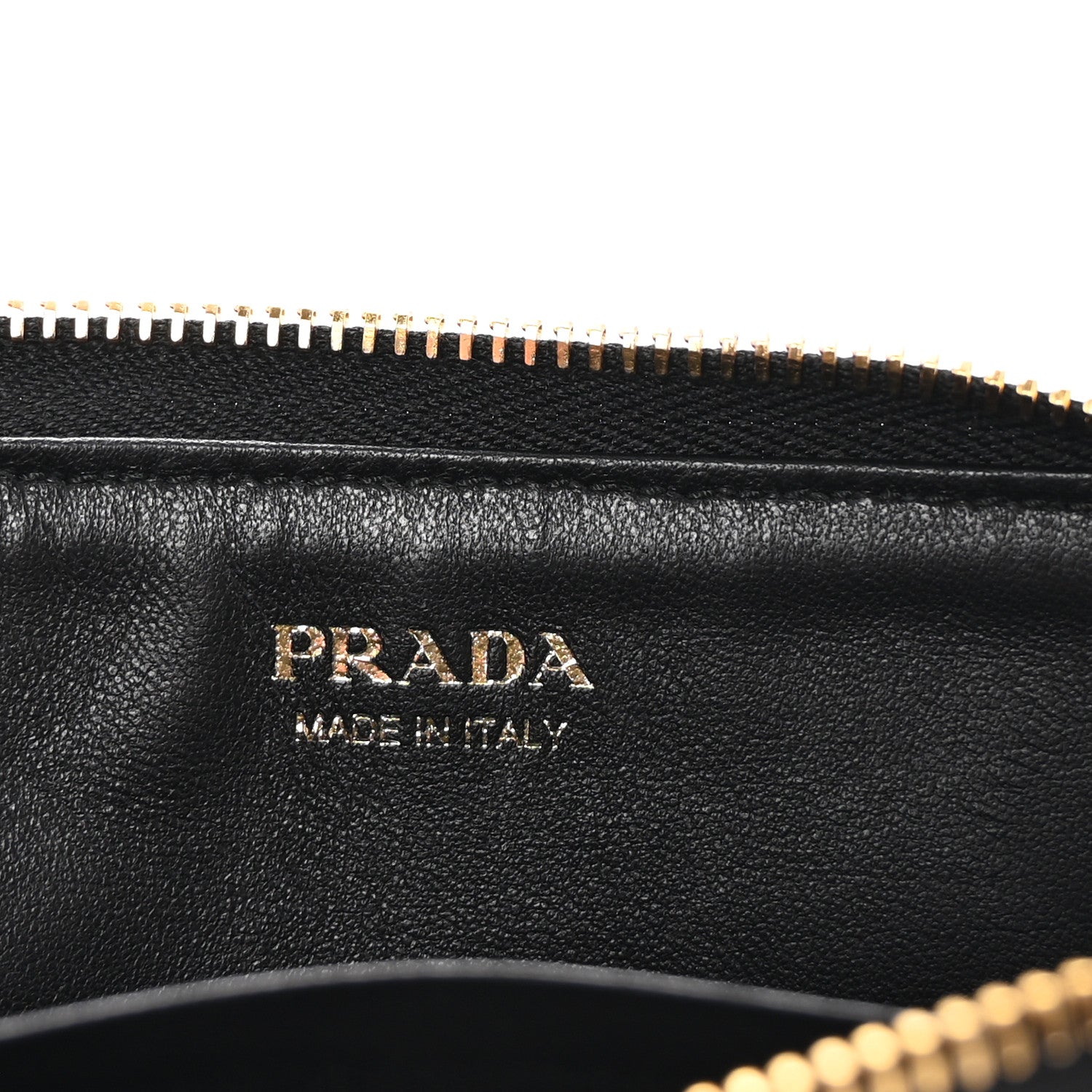 Prada Saffiano Triangle Zip Around Keychain Black 6 of 7