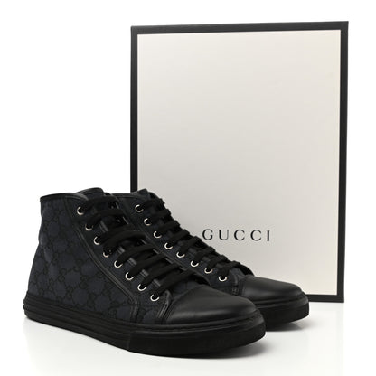 Gucci Monogram Mens High Top Sneakers 8 Black 9 of 9