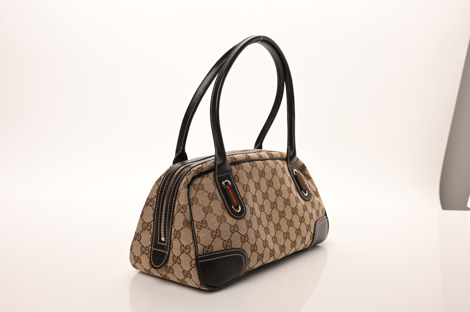 Gucci Monogram Small Princy Satchel Dark Brown 4 of 17