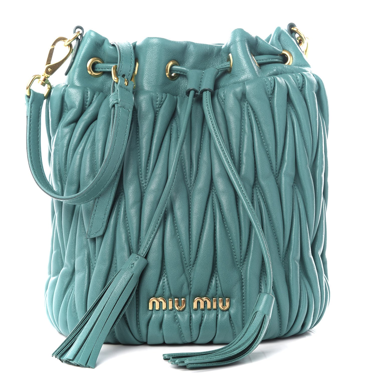 Miu Miu Nappa Matelasse Small Bucket Bag Assenzio 1 of 9