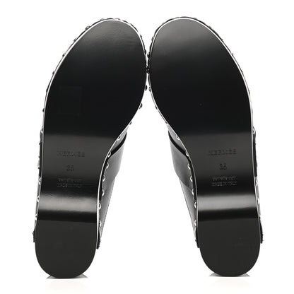 Hermes Calfskin Calya Mules 35 Black 5 of 9