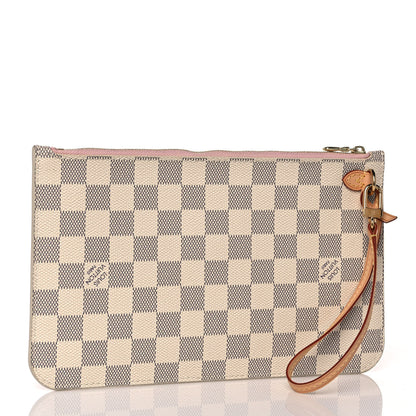 Louis Vuitton Damier Azur Neverfull MM GM Pochette Rose Ballerine 3 of 7