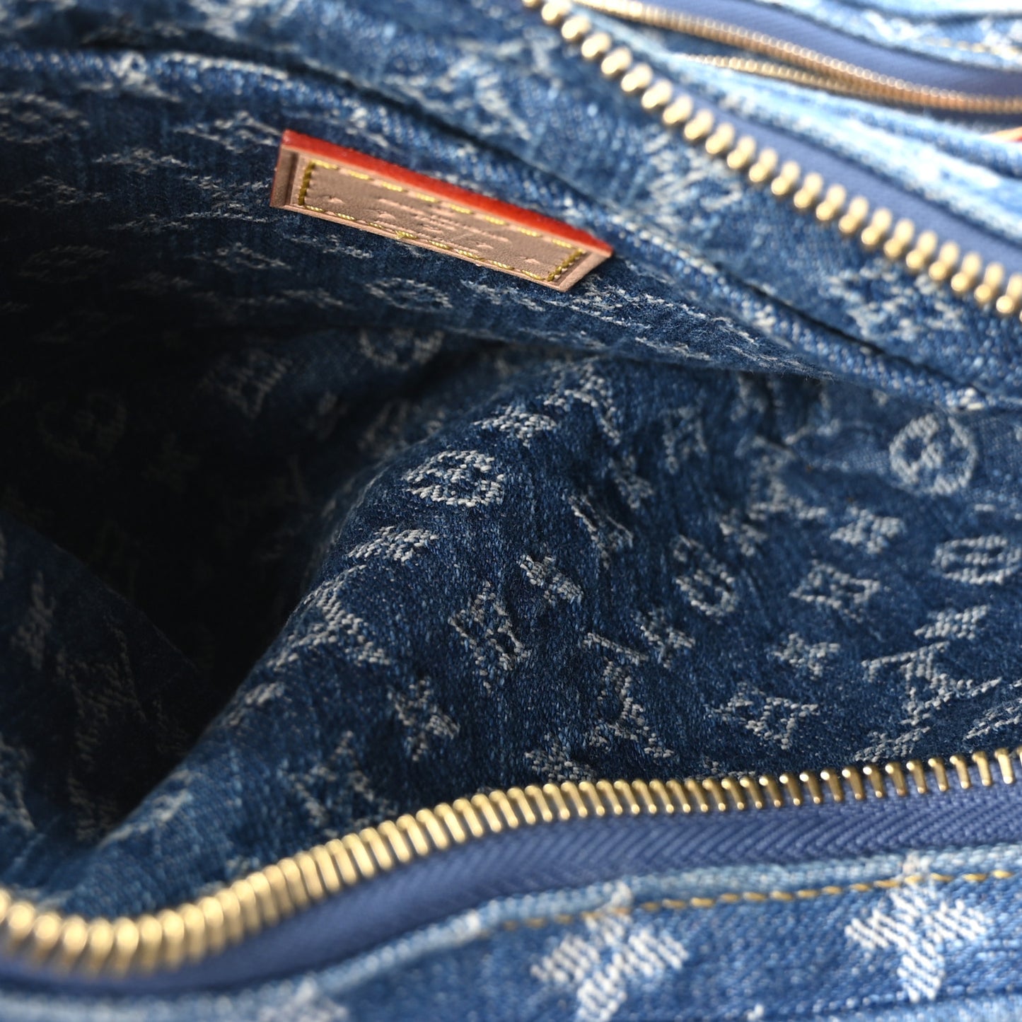 Monogram Denim Croissant MM Blue