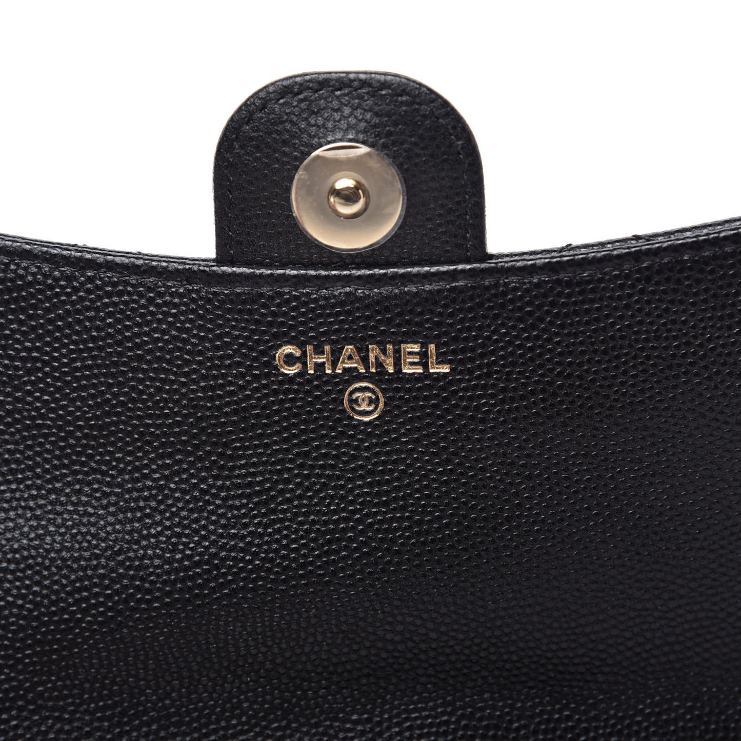 Caviar Quilted Flap Phone Holder With Chain Black