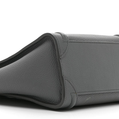 Celine Drummed Calfskin Nano Luggage Kohl 9 of 13