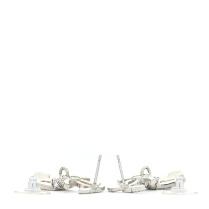 Chanel Crystal CC Drop Earrings Silver 3 of 5