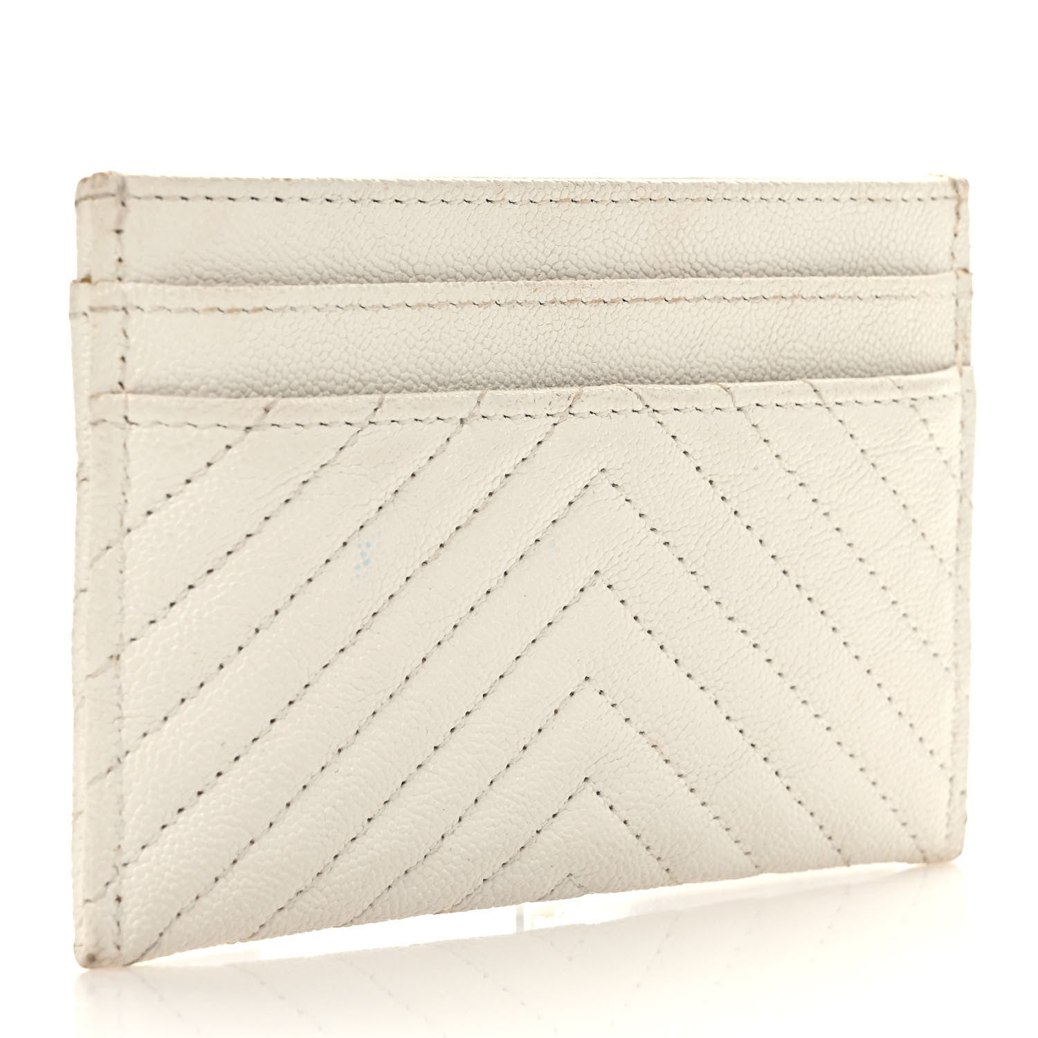 Chanel Caviar Chevron Quilted Boy Card Holder White 2 of 8