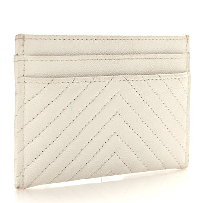 Chanel Caviar Chevron Quilted Boy Card Holder White 2 of 8