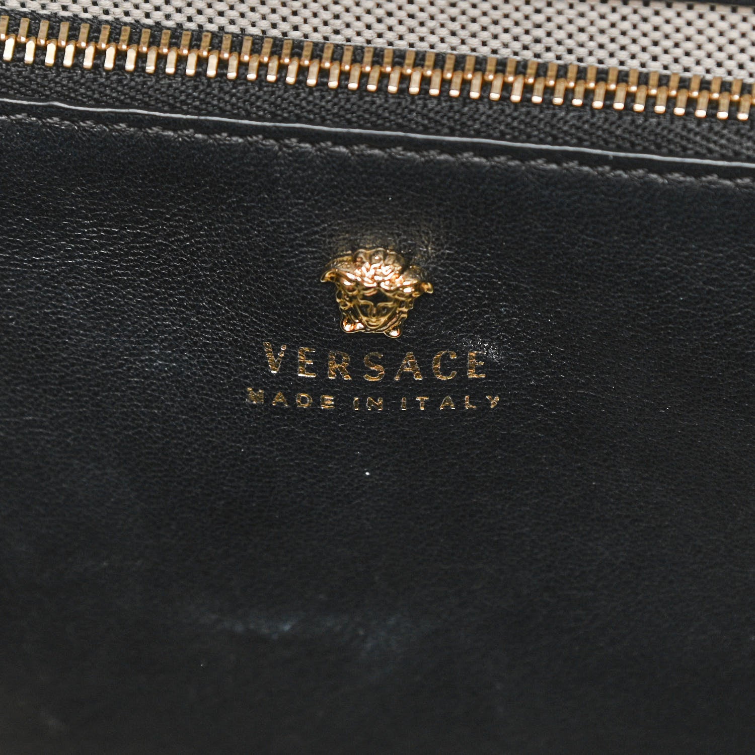 Versace Calfskin Floral Appliques Medium Palazzo Empire Bag Black 6 of 12