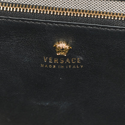 Versace Calfskin Floral Appliques Medium Palazzo Empire Bag Black 6 of 12