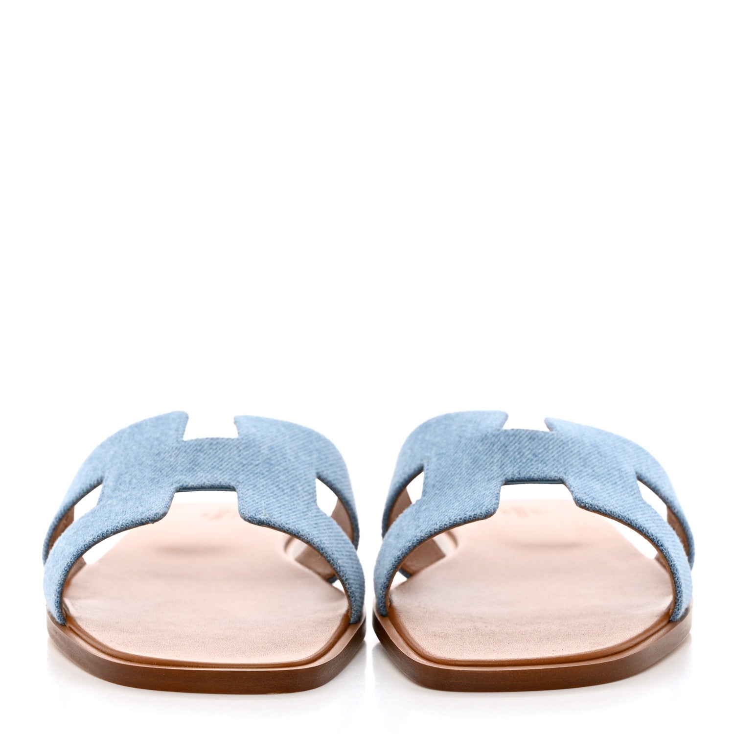 Hermes Denim Canvas Oran Sandals 41 Bleu Clair 2 of 9