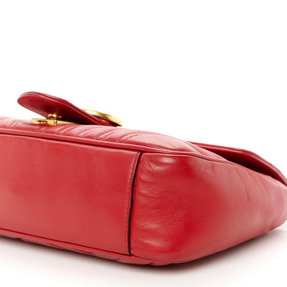 Gucci Calfskin Matelasse Small GG Marmont Shoulder Bag Hibiscus Red 11 of 11