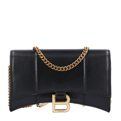 Balenciaga Shiny Box Calfskin Hourglass Chain Bag Black 1 of 10