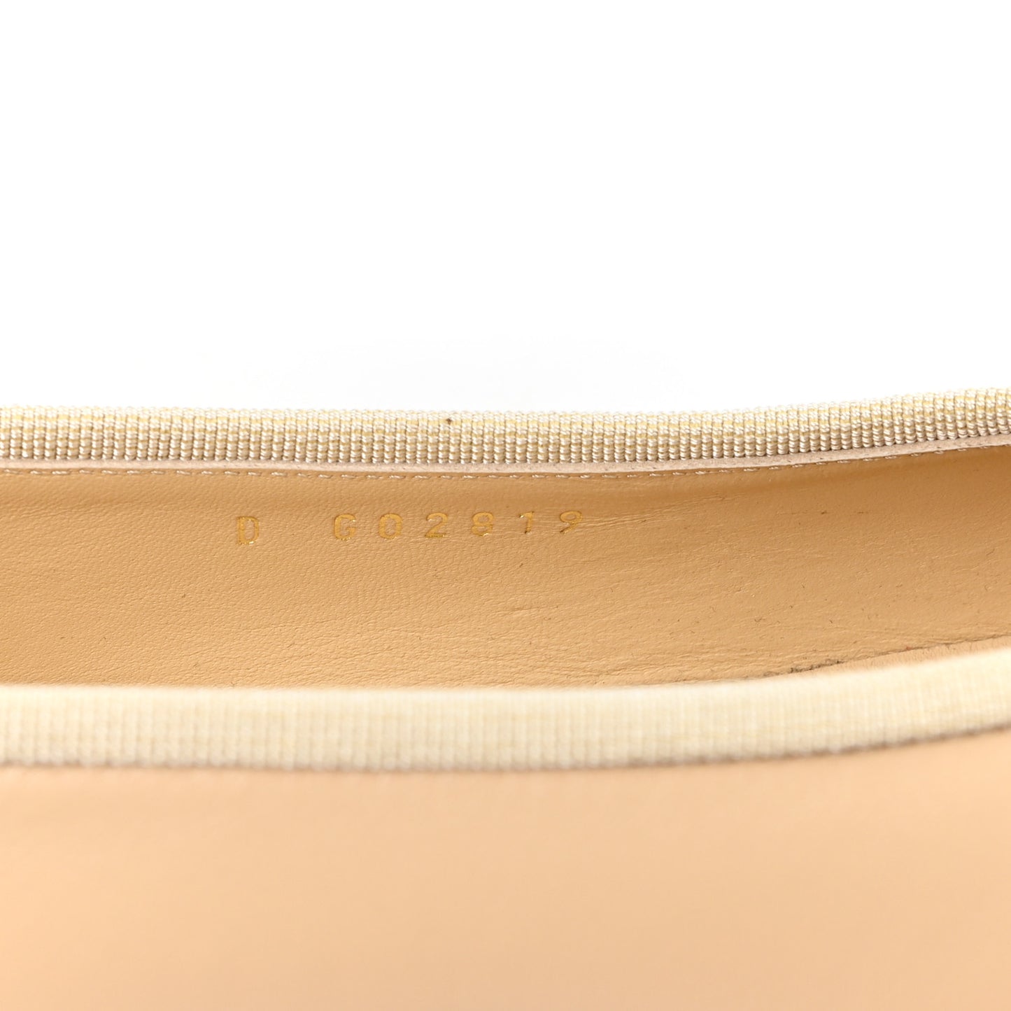 Lambskin Cap Toe CC Ballerina Flats 38.5 Beige Black