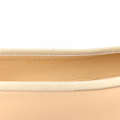 Chanel Lambskin Cap Toe CC Ballerina Flats 38.5 Beige Black 9 of 10