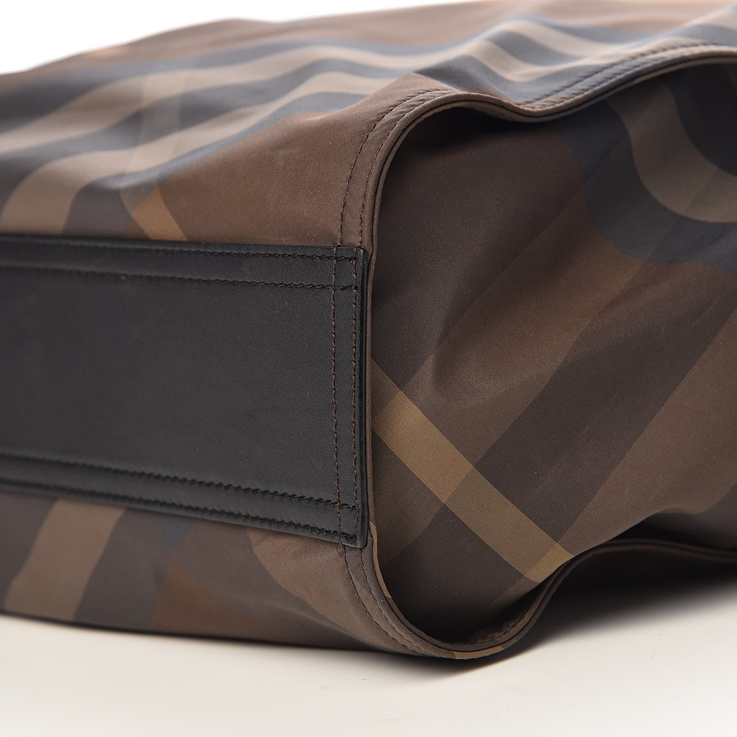 Burberry Nylon Check Small Buckleigh Packable Tote Brown 9 of 11