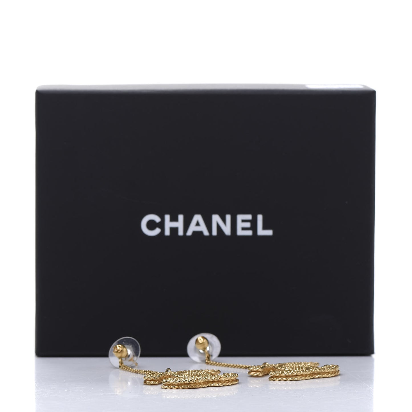CC Drop Earrings Matte Gold