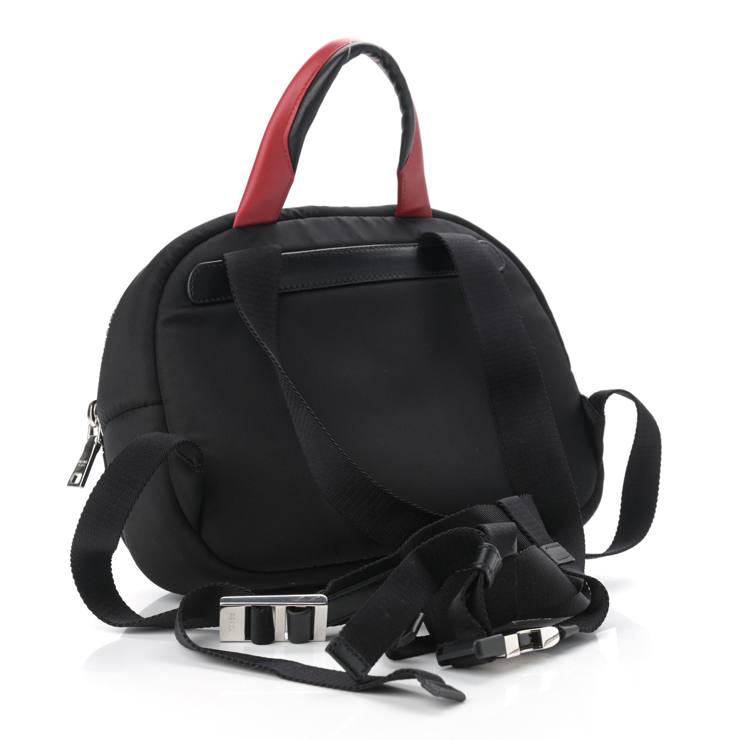 Prada Tessuto Nylon Pocket Top Handle Cargo Backpack Black 3 of 9