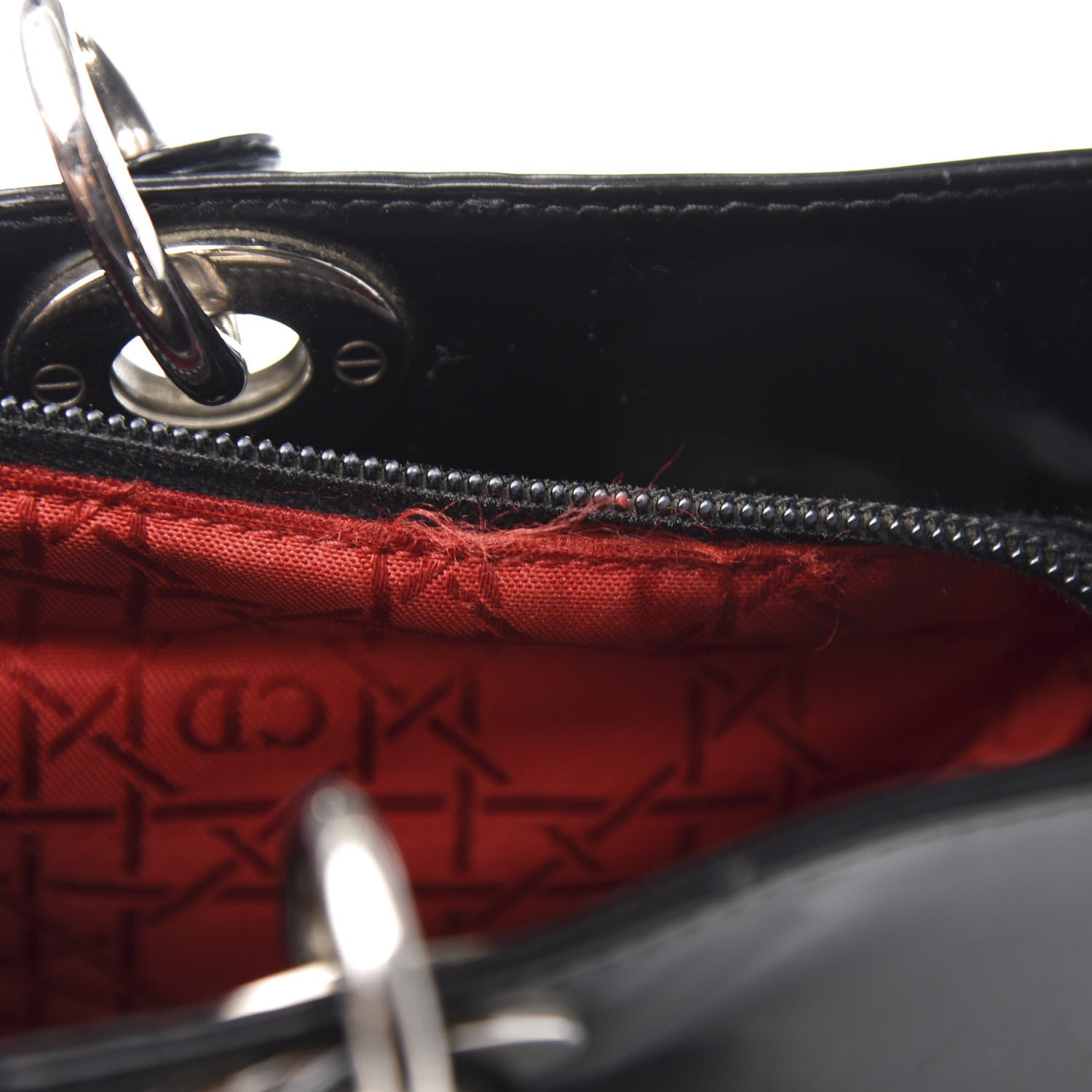 Christian Dior Glazed Calfskin Large Lady Dior Black 9 of 19