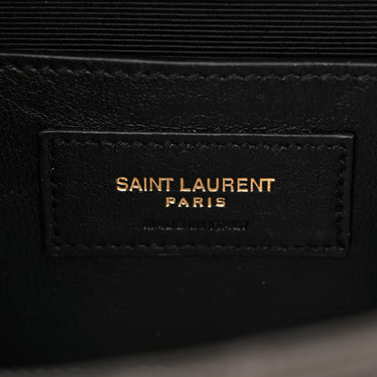 Saint Laurent Grain De Poudre Textured Mixed Matelasse Triquilt Small Monogram Satchel Pebble 6 of 9