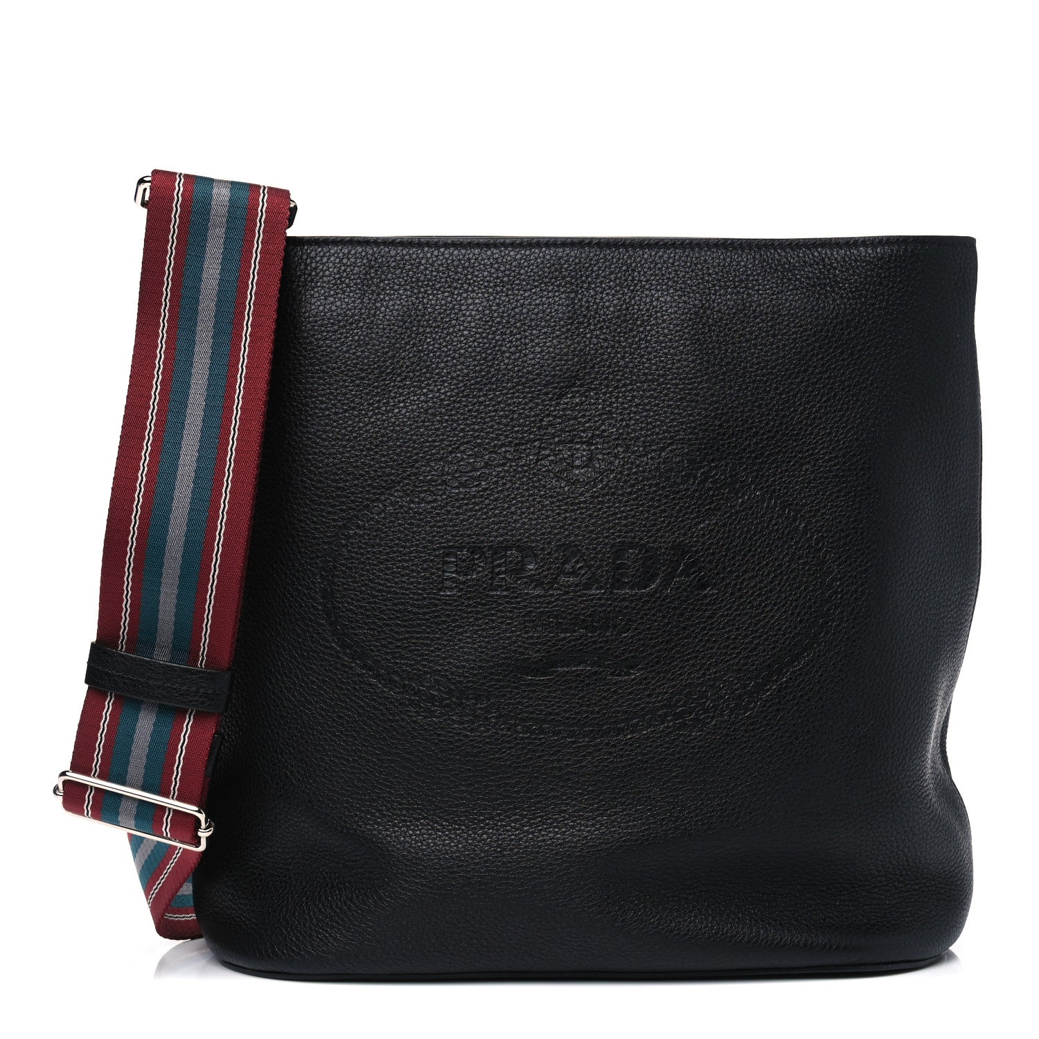 Prada Vitello Daino Logo Crossbody Bag Black 1 of 4