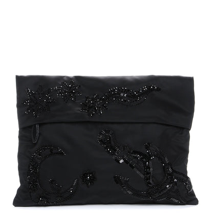 Prada Fabric Sequin Beaded Clutch Black 1 of 7