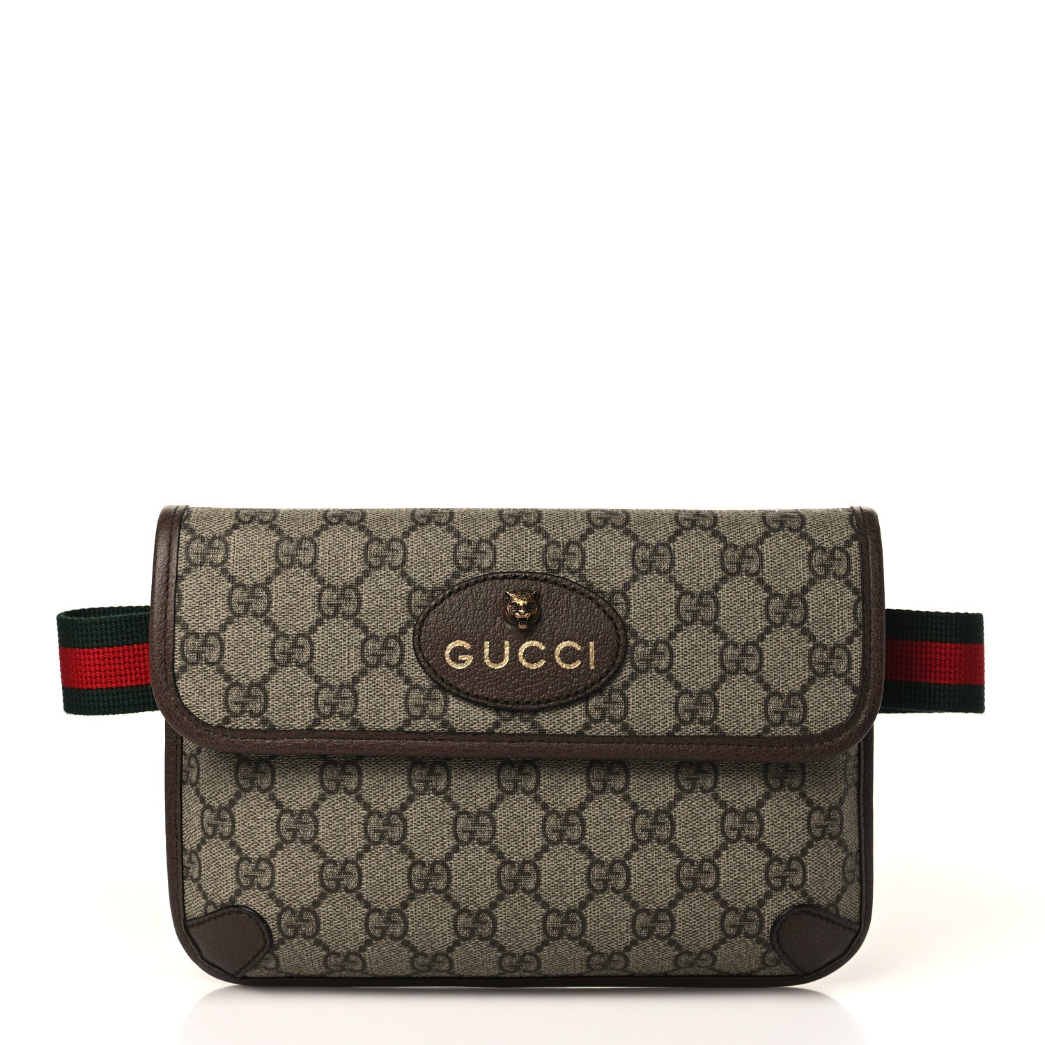 Gucci GG Supreme Monogram Neo Vintage Web Belt Bag Brown 1 of 10