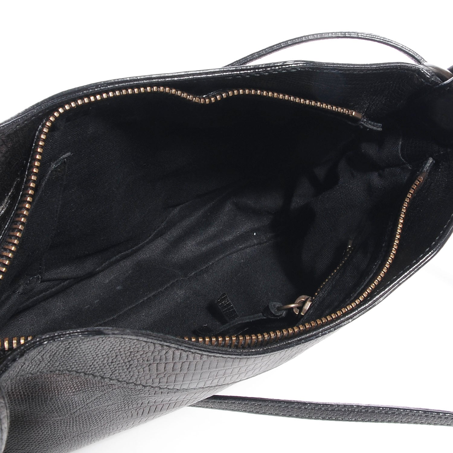 Balenciaga Agneau Lizard Embossed Classic Hardware Hip Black 5 of 11