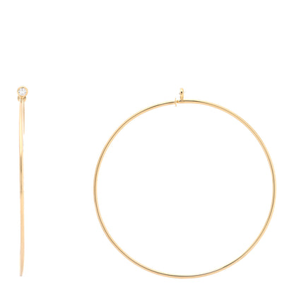 Tiffany 18K Yellow Gold Diamond Medium Elsa Peretti Hoop Earrings 1 of 5