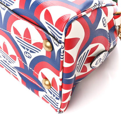 Gucci X ADIDAS Shangai Calfskin Web Trefoil Interlocking G Mini Duffle Bag Red White Blue 11 of 11