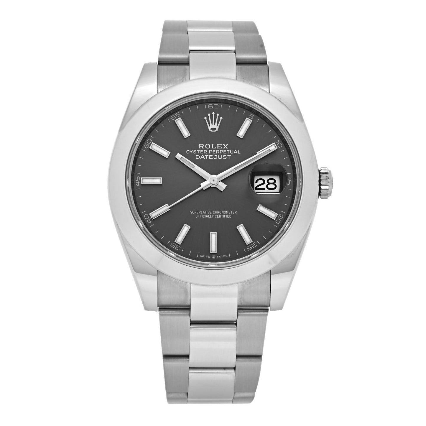 Stainless Steel 41mm Oyster Perpetual Datejust Watch Slate 126300