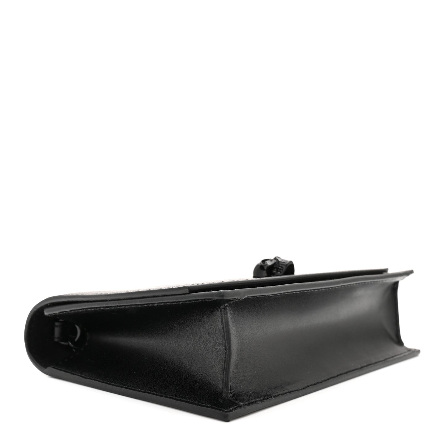 Calfskin Mini Skull Chain Crossbody Bag Black