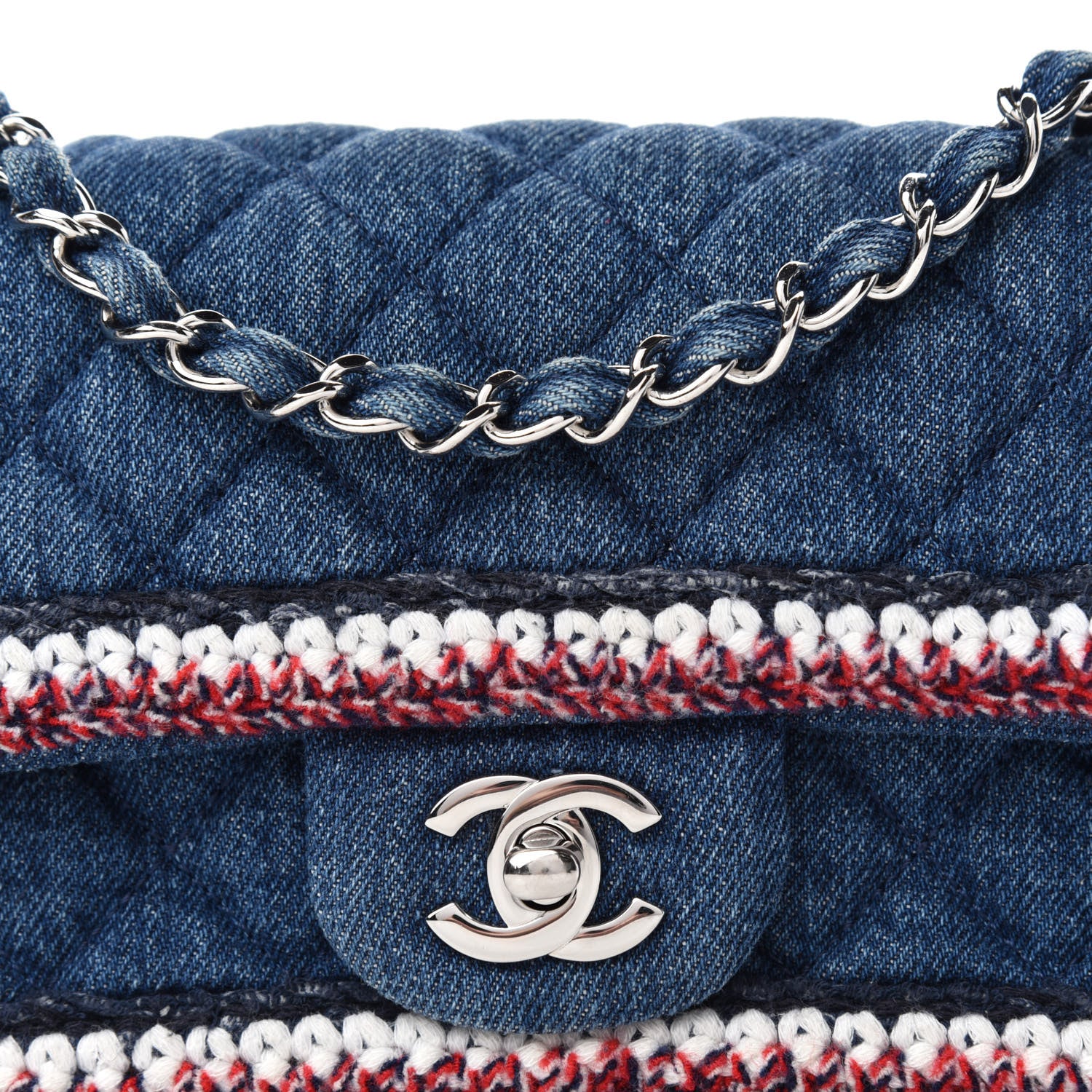 Chanel Denim Braided Mini Rectangular Flap Bag Blue 10 of 10