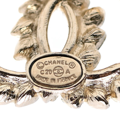 Chanel Strass Crystal Dazzling Wheat CC Earrings Gold 4 of 5