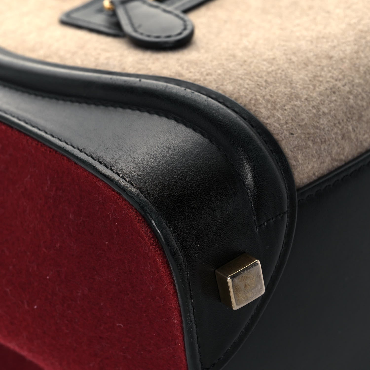 Celine Felt Smooth Calfskin Micro Tri-Color Luggage Brown Black 9 of 15