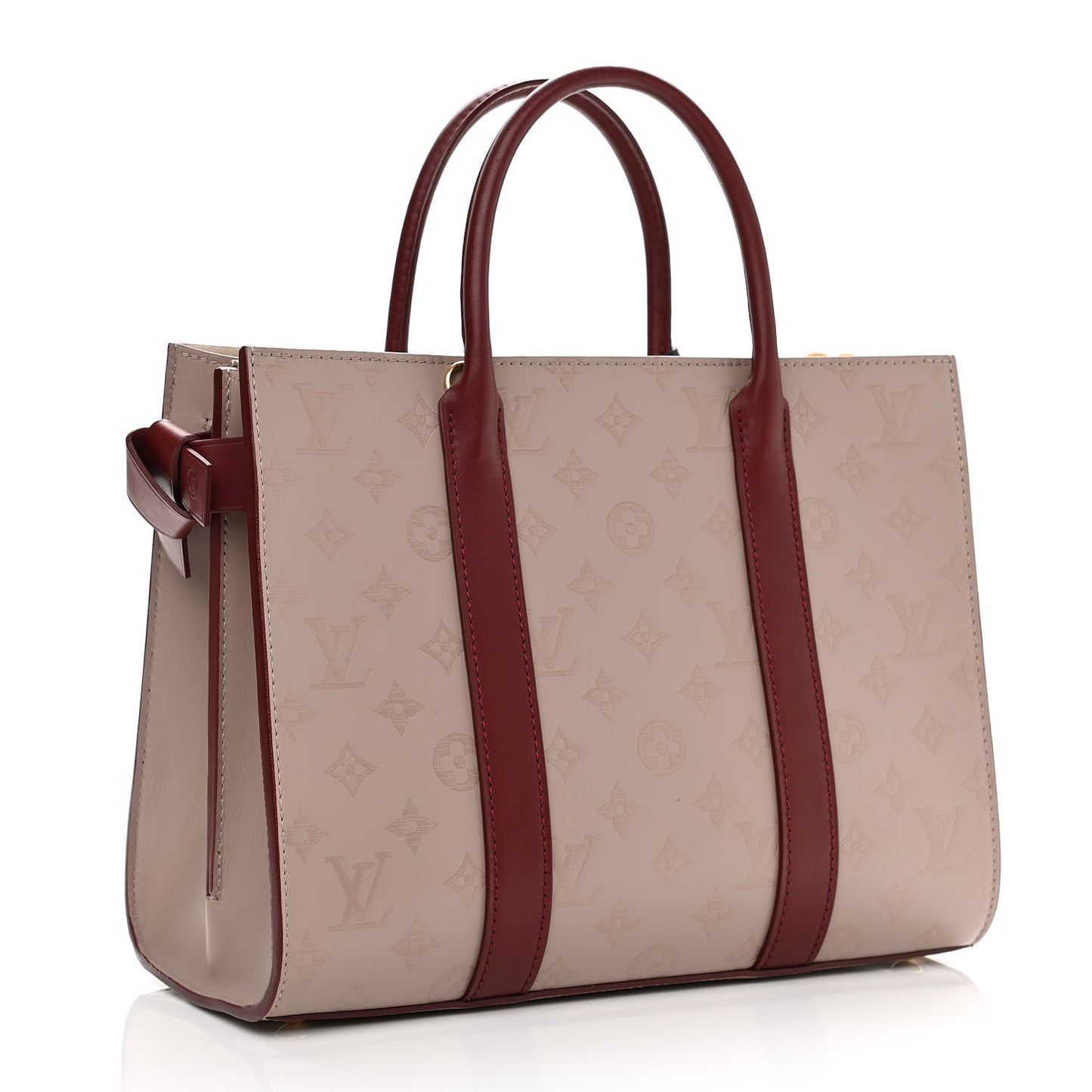 Monogram Cuir Plume Very Tote MM Mastic Raisin