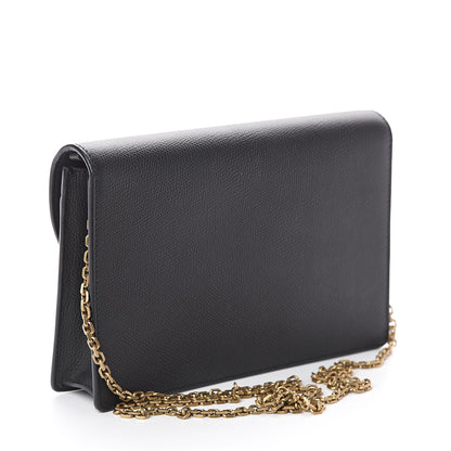 Christian Dior Grained Calfskin Saddle Chain Pouch Black 2 of 7