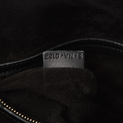 Celine Crocodile Embossed Calfskin Medium Phantom Luggage Black 8 of 19