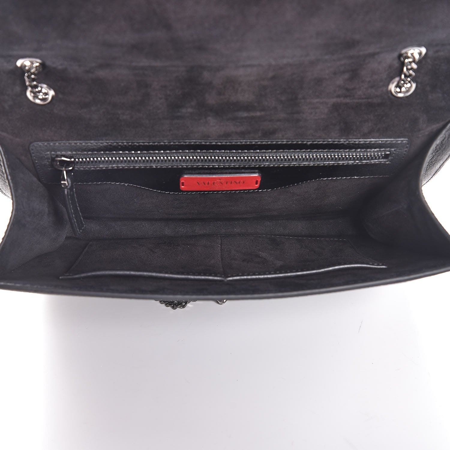 Valentino Garavani Patent Pebbled Calfskin Medium Rockstud Demilune Shoulder Bag Black 5 of 6