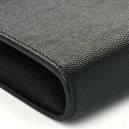 Saint Laurent Grain De Poudre Monogram Cassandra Chain Wallet Black 9 of 10