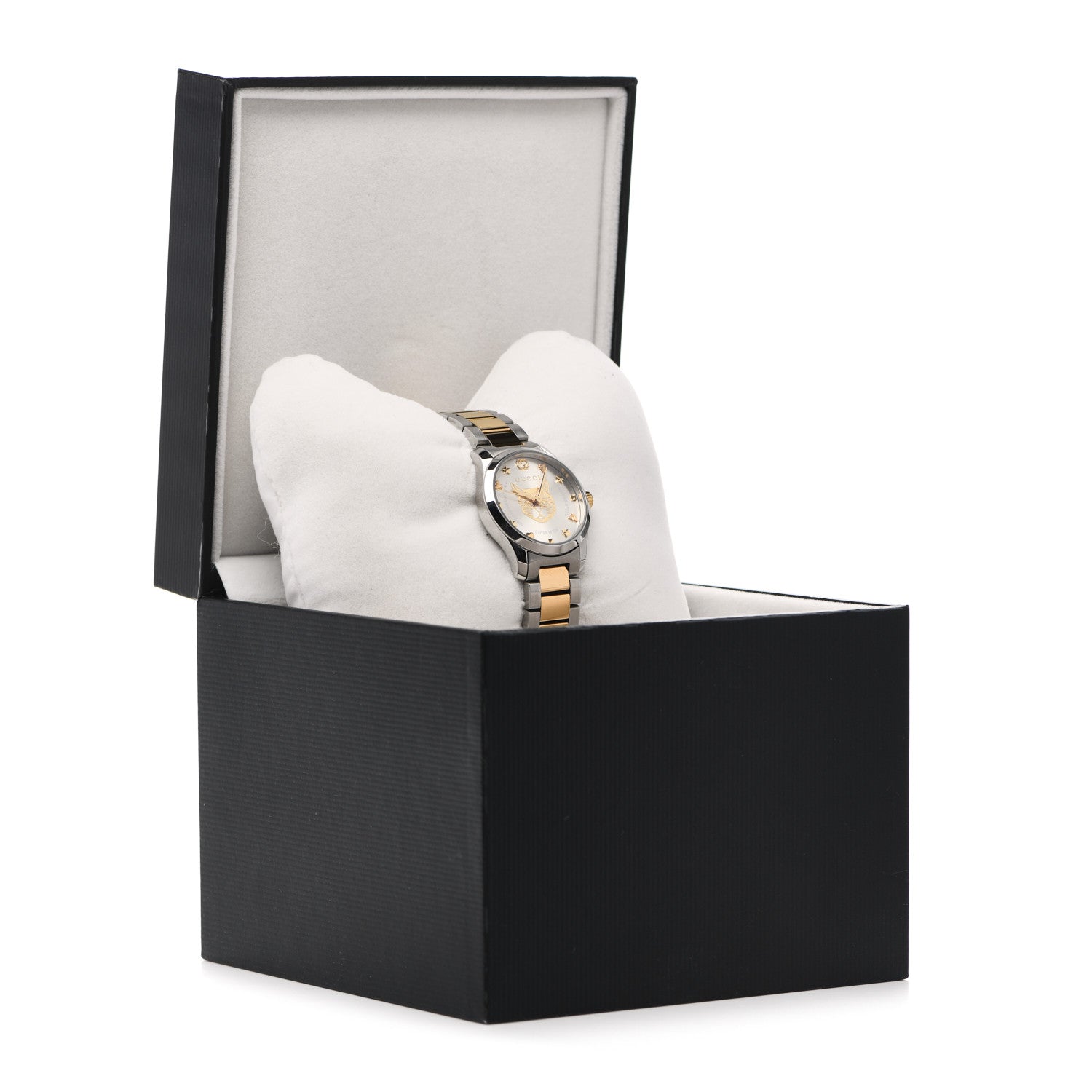 Gucci Stainless Steel 27mm G-Timeless Two Tone Cat Quartz Watch 5 of 5