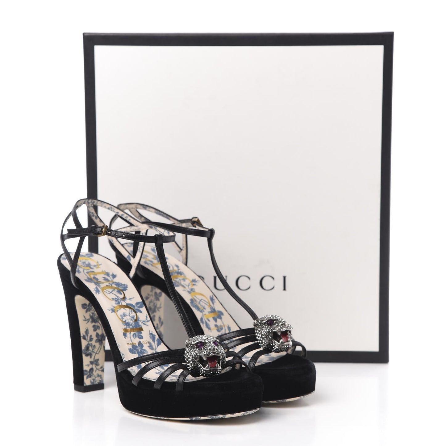Velvet Malaga Kid Elias T-Strap Platform High Heel Sandals 37 Black