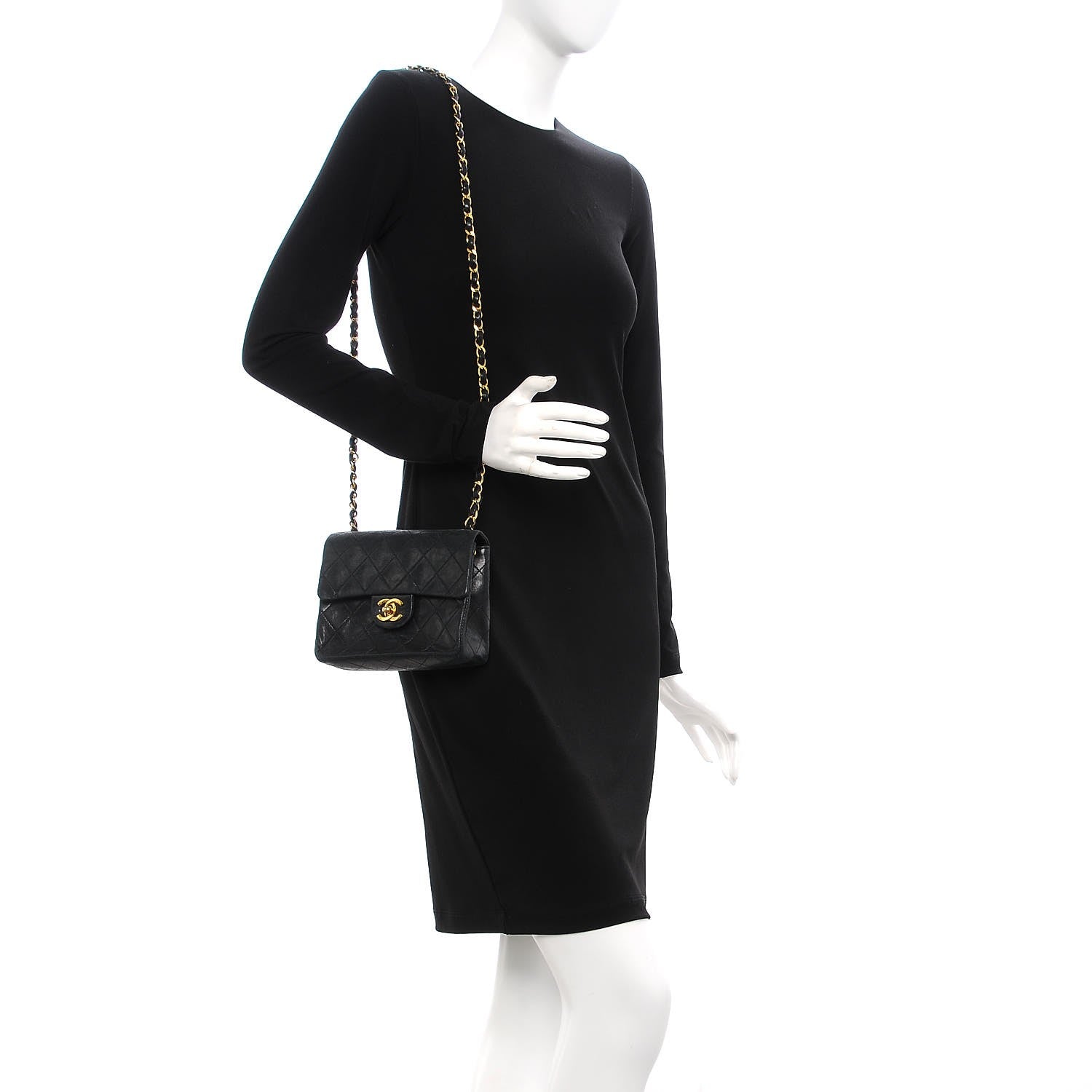 Chanel Lambskin Quilted Mini Square Flap Black 2 of 16