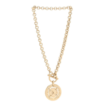 Chanel Metal CC Medallion Chain Necklace Gold 3 of 5