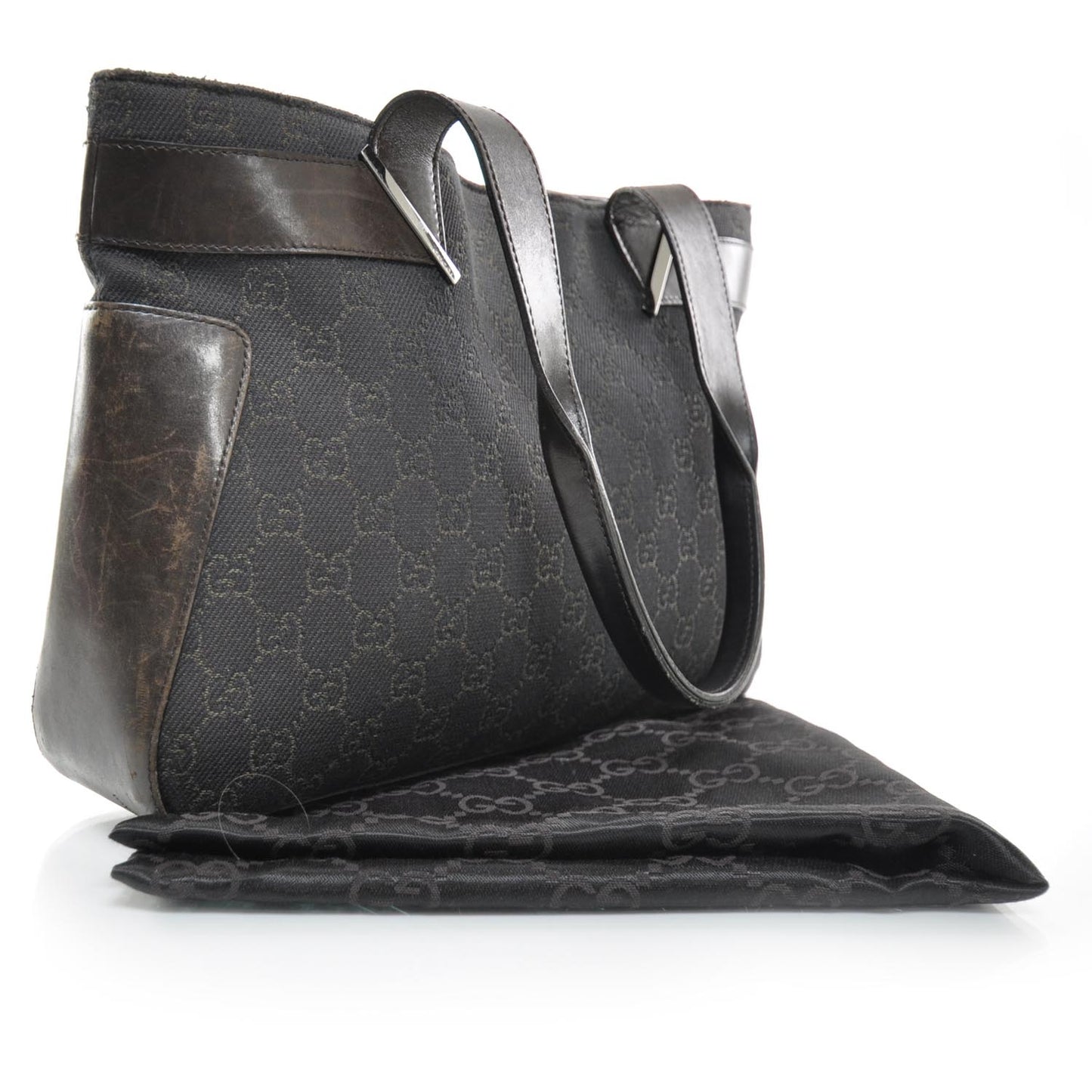Denim Monogram Tote Dark Brown